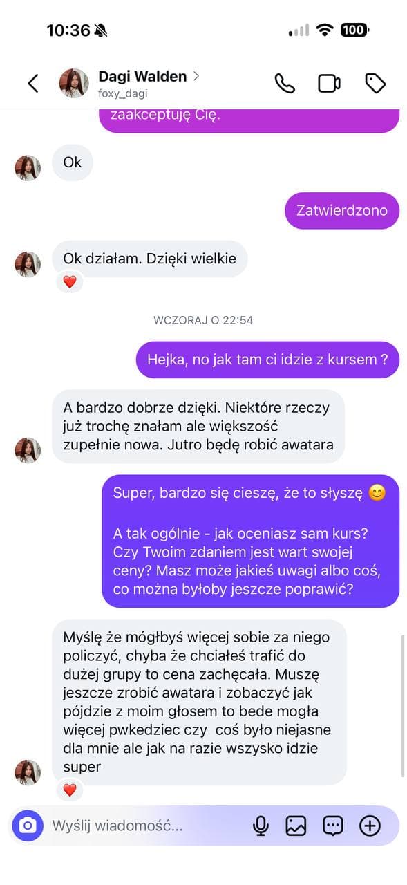 Wiadomość od @foxy_dagi · po premierze